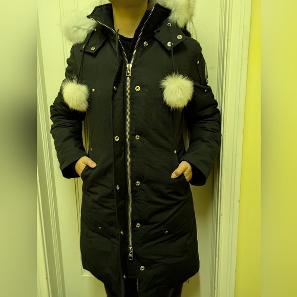 Long Black Moose Knuckle Jacket - Picture 3 of 9